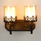 JS-VP S-320-2W Modern Wall Lights 2xE27 Mild Steel & Glass Material Antique & Champaign Finish