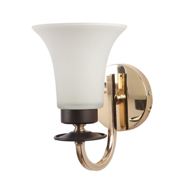 JS-VP S-339-1W Modern Wall Lights 1xE27 Mild Steel & Glass Material Brown, Gold & White Finish