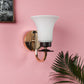JS-VP S-339-1W Modern Wall Lights 1xE27 Mild Steel & Glass Material Brown, Gold & White Finish