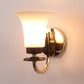 JS-VP S-339-1W Modern Wall Lights 1xE27 Mild Steel & Glass Material Brown, Gold & White Finish