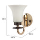 JS-VP S-339-1W Modern Wall Lights 1xE27 Mild Steel & Glass Material Brown, Gold & White Finish