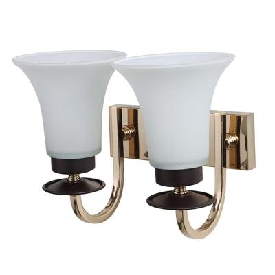 JS-VP S-339-2W Modern Wall Lights 2xE27 Mild Steel & Glass Material Brown, Gold & White Finish