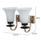 JS-VP S-339-2W Modern Wall Lights 2xE27 Mild Steel & Glass Material Brown, Gold & White Finish