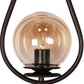 JS-VP S-338-1LP Modern Hanging Lights 1xE27 Mild Steel & Glass Material Brown & Champaign Finish