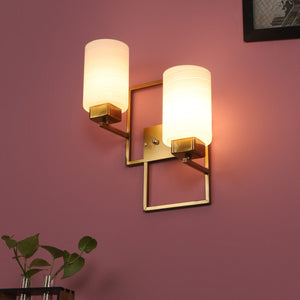 JS-VP S-354-2W Modern Wall Lights 2xE27 Glass, Mild Steel & Glass Material Antique & White Finish