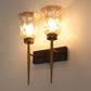JS-VP S-356-2W Modern Wall Lights 2xE27 Mild Steel, glass & Glass Material Antique,Brown & Golden Finish