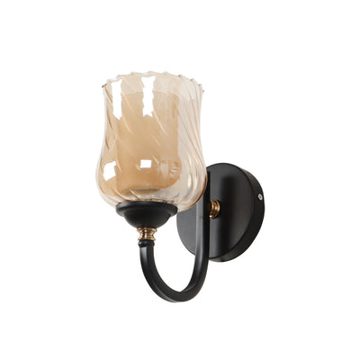 JS-VP S-362-1w Modern Wall Lights 1xE27 Mild Steel, glass & Glass Material Brown, Gold & Golden Finish