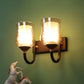 JS-VP S-362-2w Modern Wall Lights 2xE27 Mild Steel, glass & Glass Material Brown, Gold & Golden Finish