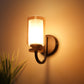 JS-VP S-361-1w Wooden Wall Lights 1xE27 Mild Steel, wood, glass & Glass Material Brown, Gold & Golden Finish
