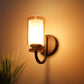 JS-VP S-361-1w Wooden Wall Lights 1xE27 Mild Steel, wood, glass & Glass Material Brown, Gold & Golden Finish