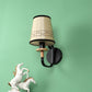 JS-VP S-360-1W Cloth Shade Wall Lights 1xE27 Mild Steel, wood, fabric shade & Fabric Material brown, off white & Cream Finish