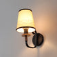 JS-VP S-360-1W Cloth Shade Wall Lights 1xE27 Mild Steel, wood, fabric shade & Fabric Material brown, off white & Cream Finish