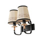 JS-VP S-360-2W Cloth Shade Wall Lights 2xE27 Mild Steel, wood, fabric shade & Fabric Material brown, off white & Cream Finish