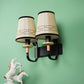 JS-VP S-360-2W Cloth Shade Wall Lights 2xE27 Mild Steel, wood, fabric shade & Fabric Material brown, off white & Cream Finish