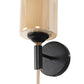JS-VP S-359-1W Wooden Wall Lights 1xE27 Mild Steel, wood, glass & Glass Material Brown, Gold & Champaign Finish