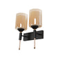 JS-VP S-359-2W Wooden Wall Lights 1xE27 Mild Steel, wood, glass & Glass Material Brown, Gold & Champaign Finish