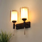 JS-VP S-359-2W Wooden Wall Lights 1xE27 Mild Steel, wood, glass & Glass Material Brown, Gold & Champaign Finish