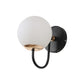 JS-VP S-358-1W Modern Wall Lights 1xE27 Mild Steel, glass & Glass Material brown, gold & White Finish