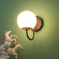 JS-VP S-358-1W Modern Wall Lights 1xE27 Mild Steel, glass & Glass Material brown, gold & White Finish