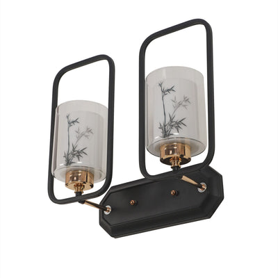 JS-VP S-364-2W Modern Wall Lights 2xE27 Mild Steel, glass & Glass Material Brown, Gold & White Finish