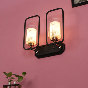JS-VP S-364-2W Modern Wall Lights 2xE27 Mild Steel, glass & Glass Material Brown, Gold & White Finish