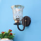 JS-VP S-369-1w Modern Wall Lights 1xE27 Mild Steel, glass & Glass Material Brown,Gold & Golden Finish