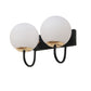 JS-VP S-358-2W Modern Wall Lights 2xE27 Mild Steel, glass & Glass Material brown, gold & White Finish