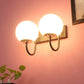 JS-VP S-358-2W Modern Wall Lights 2xE27 Mild Steel, glass & Glass Material brown, gold & White Finish