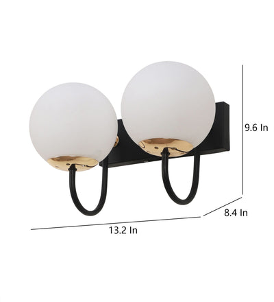 JS-VP S-358-2W Modern Wall Lights 2xE27 Mild Steel, glass & Glass Material brown, gold & White Finish