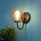 JS-VP S-372-1W Modern Wall Lights 1xE27 Mild Steel, glass & Glass Material Brown,Gold & Champaign Finish
