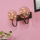 JS-VP S-372-2W Modern Wall Lights 2xE27 Mild Steel, glass & Glass Material Brown,Gold & Champaign Finish