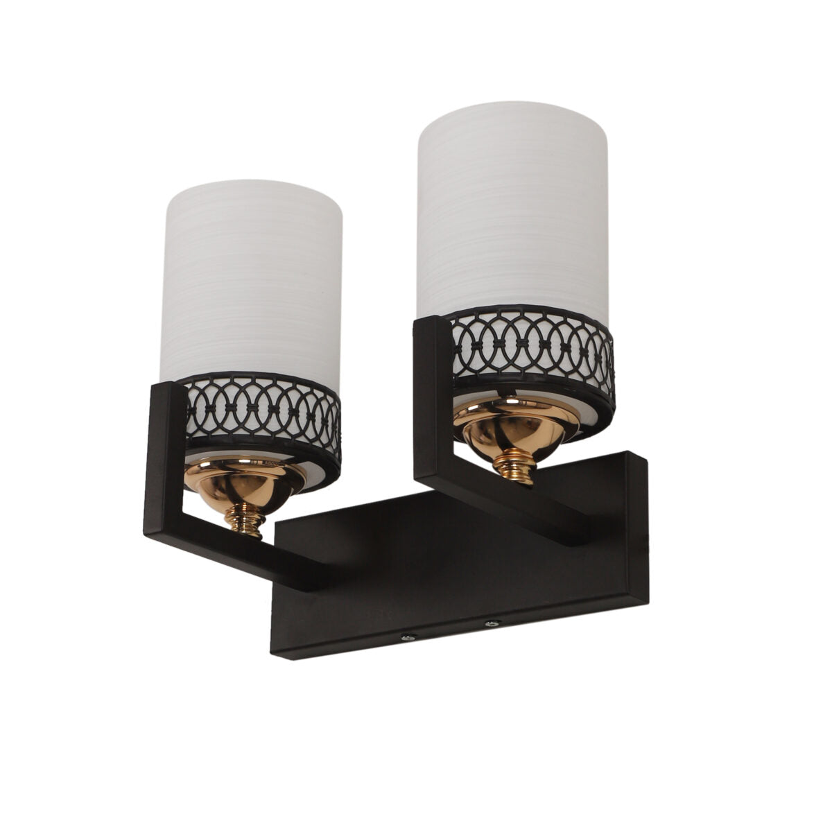 Gold & White Glass Wall Lights
