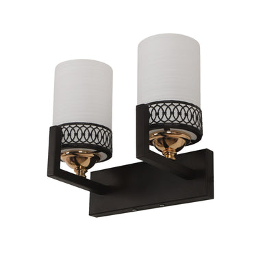 JS-VP S-371-2W Modern Wall Lights 2xE27 Mild Steel, glass & Glass Material Brown,Gold & White Finish