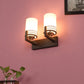 JS-VP S-371-2W Modern Wall Lights 2xE27 Mild Steel, glass & Glass Material Brown,Gold & White Finish
