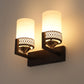 JS-VP S-371-2W Modern Wall Lights 2xE27 Mild Steel, glass & Glass Material Brown,Gold & White Finish
