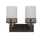 JS-VP S-371-2W Modern Wall Lights 2xE27 Mild Steel, glass & Glass Material Brown,Gold & White Finish