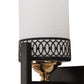 JS-VP S-371-2W Modern Wall Lights 2xE27 Mild Steel, glass & Glass Material Brown,Gold & White Finish