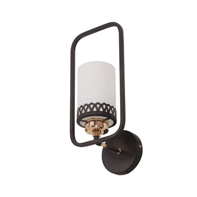 JS-VP S-370-1W Modern Wall Lights 1xE27 Mild Steel, glass & Glass Material Brown,Gold & White Finish