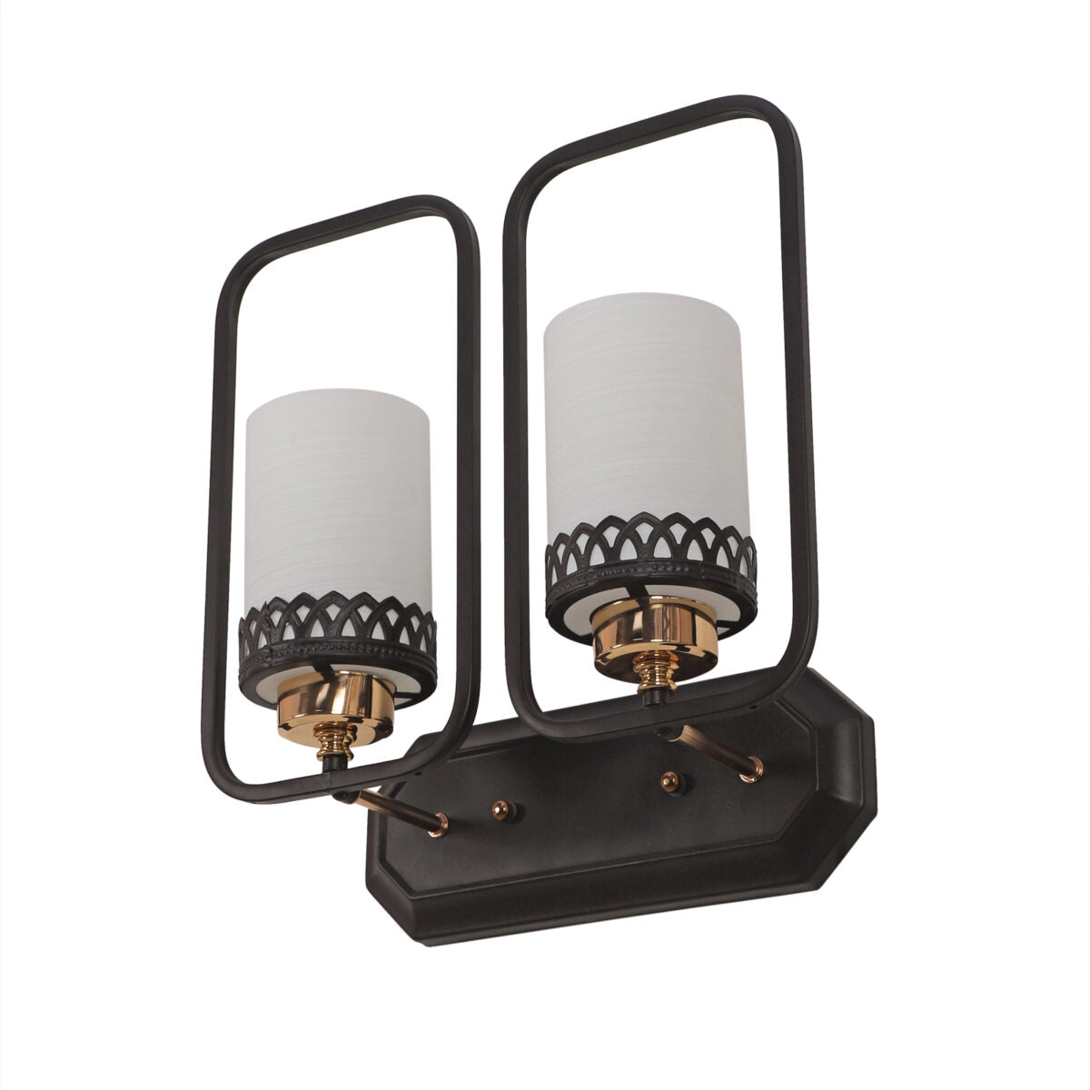 Brown & White Glass Wall Lights
