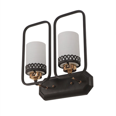 JS-VP S-370-2W Modern Wall Lights 2xE27 Mild Steel, glass & Glass Material Brown,Gold & White Finish