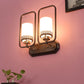 JS-VP S-370-2W Modern Wall Lights 2xE27 Mild Steel, glass & Glass Material Brown,Gold & White Finish