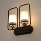 JS-VP S-370-2W Modern Wall Lights 2xE27 Mild Steel, glass & Glass Material Brown,Gold & White Finish