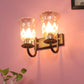 JS-VP S-369-2w Modern Wall Lights 2xE27 Mild Steel, glass & Glass Material Brown,Gold & Golden Finish