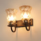 JS-VP S-369-2w Modern Wall Lights 2xE27 Mild Steel, glass & Glass Material Brown,Gold & Golden Finish
