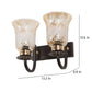 JS-VP S-369-2w Modern Wall Lights 2xE27 Mild Steel, glass & Glass Material Brown,Gold & Golden Finish