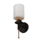 JS-VP S-366-1w Modern Wall Lights 1xE27 Mild Steel, glass & Glass Material Brown,Gold & White Finish