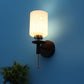 JS-VP S-366-1w Modern Wall Lights 1xE27 Mild Steel, glass & Glass Material Brown,Gold & White Finish