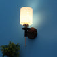 JS-VP S-366-1w Modern Wall Lights 1xE27 Mild Steel, glass & Glass Material Brown,Gold & White Finish