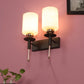 JS-VP S-366-2w Modern Wall Lights 2xE27 Mild Steel, glass & Glass Material Brown,Gold & White Finish