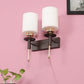 JS-VP S-366-2w Modern Wall Lights 2xE27 Mild Steel, glass & Glass Material Brown,Gold & White Finish